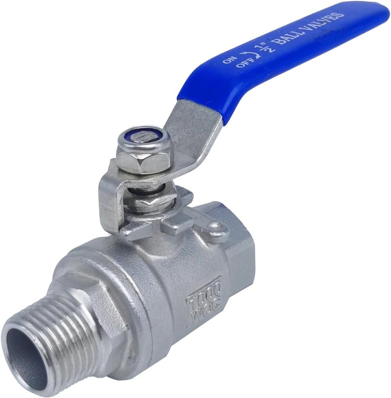 POTONZ Full Port Ball Valve 1/2" NPT Heavy Duty Stainless Steel 304 Male x Female Thread For Water,Oil and Gas（1000WOG） - Image 1